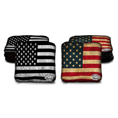 Weathered American Flag Cornhole Bags
