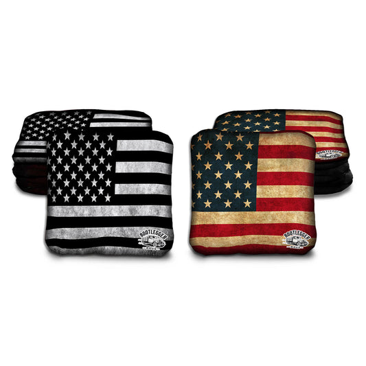 Weathered American Flag Cornhole Bags
