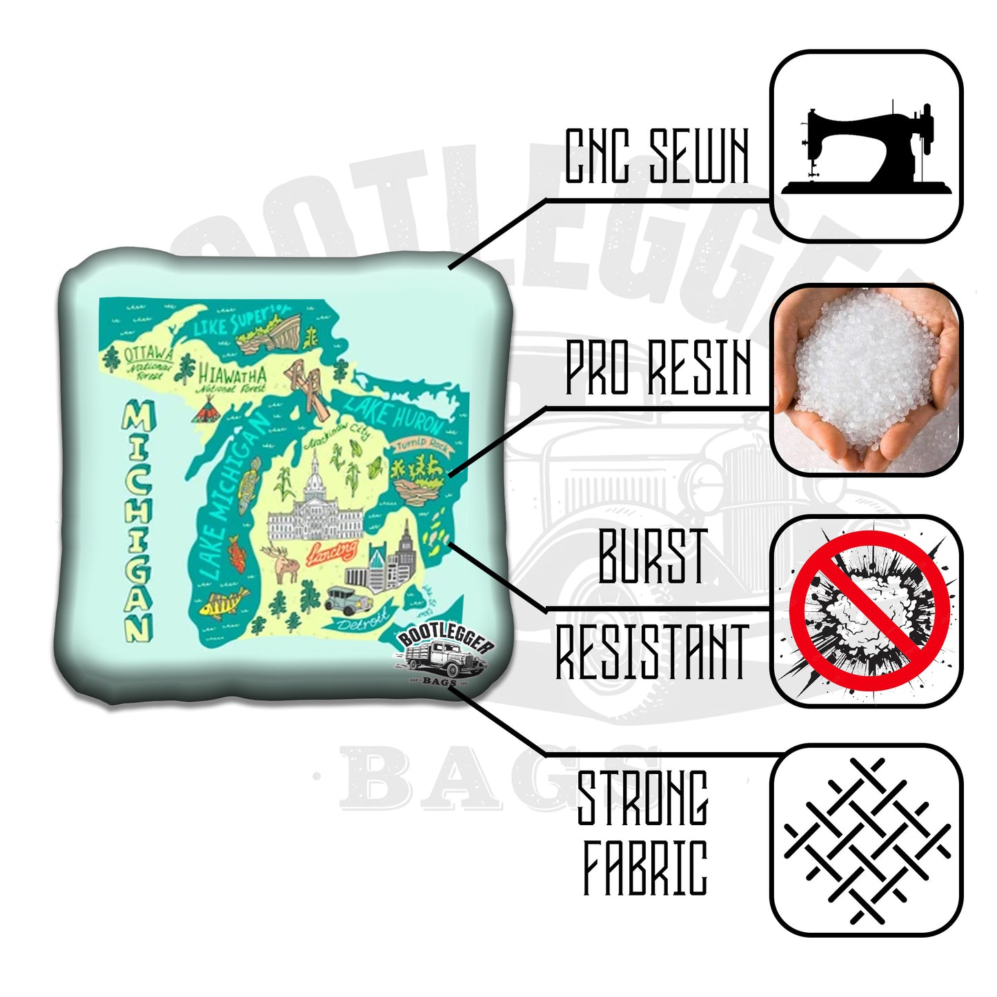 Michigan Pride Cornhole Bags