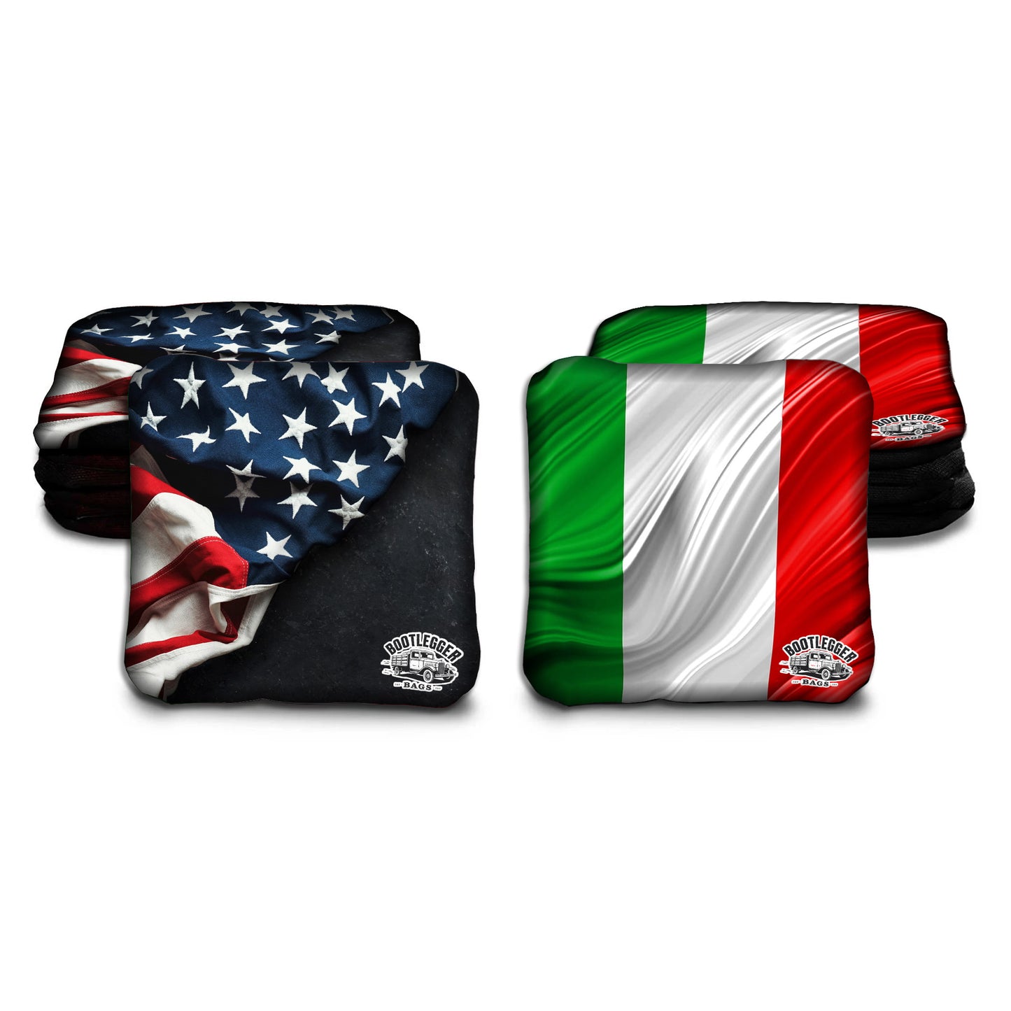 Italian and American Flag Cornhole Bags