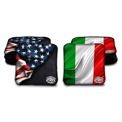 Italian and American Flag Cornhole Bags