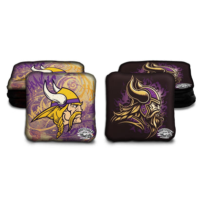 Minnesota Viking Fan Art Cornhole Bags