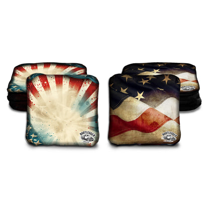RWB American Flag Cornhole Bags