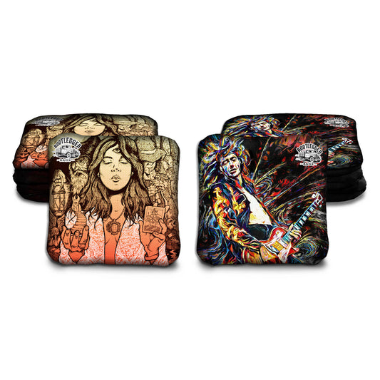 Jimmy Paige Led Zepplin Fan Art Cornhole Bags