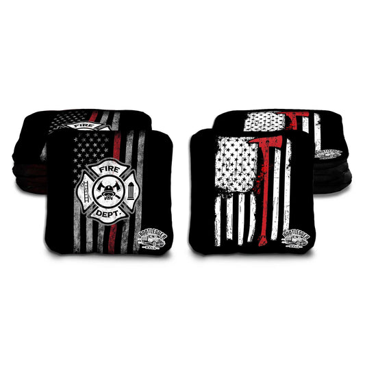 Thin Red Line Flag and Badge Cornhole Bags