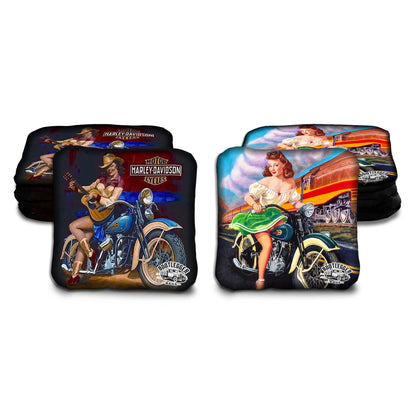 Harley Davidson Pin-ups Cornhole Bags
