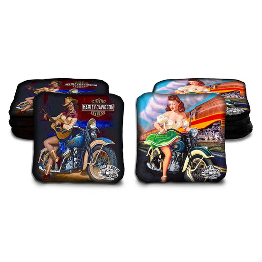 Harley Davidson Pin-ups Cornhole Bags