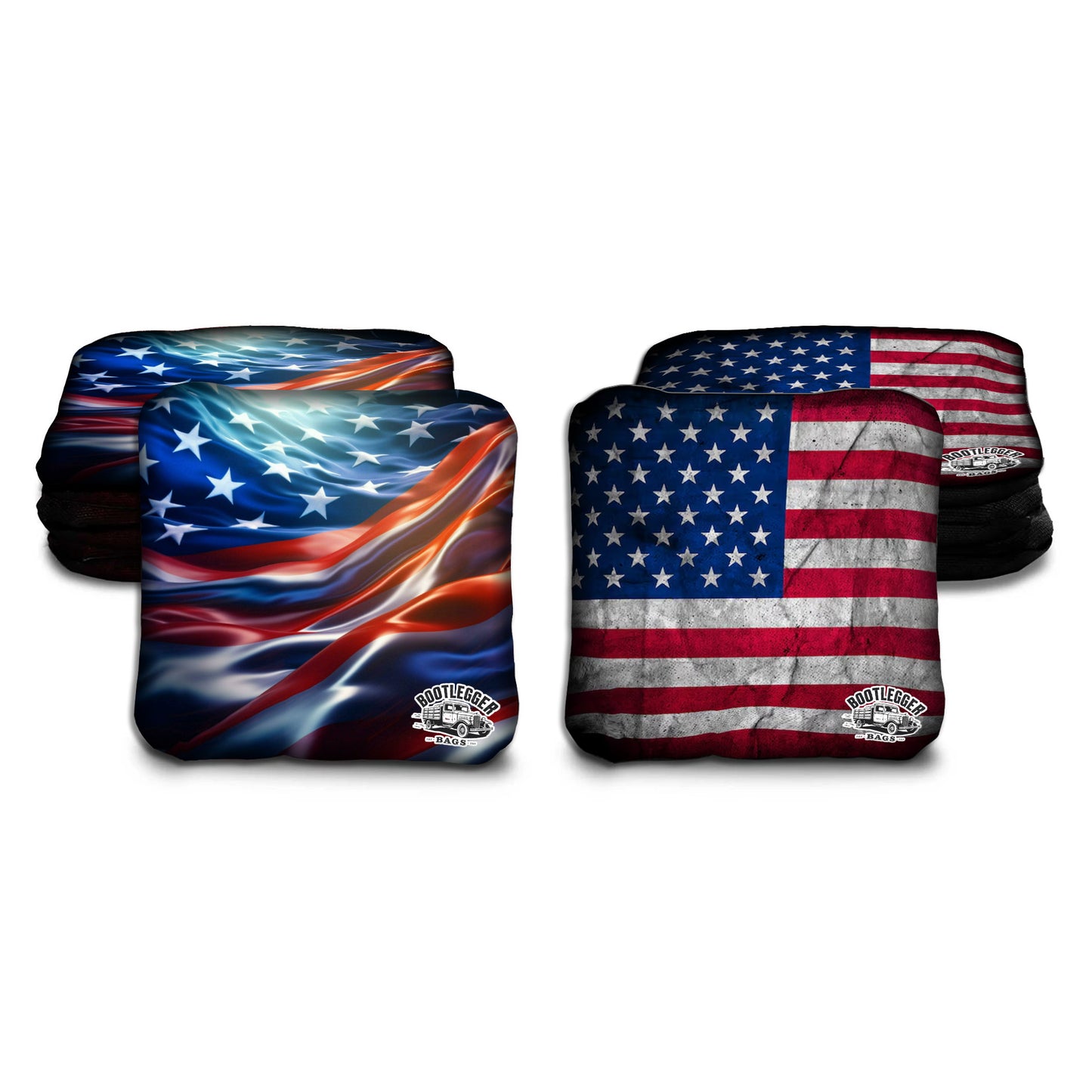 RWB American Flag Cornhole Bags