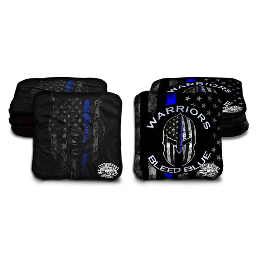Thin Blue Line Warriors Bleed Blue Cornhole Bags