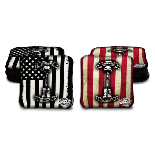 Remember the Fallen American Flag Cornhole Bags