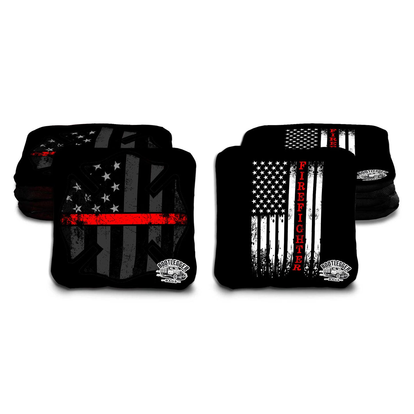Thin Red Line Fire Fighter Cornhole Bags