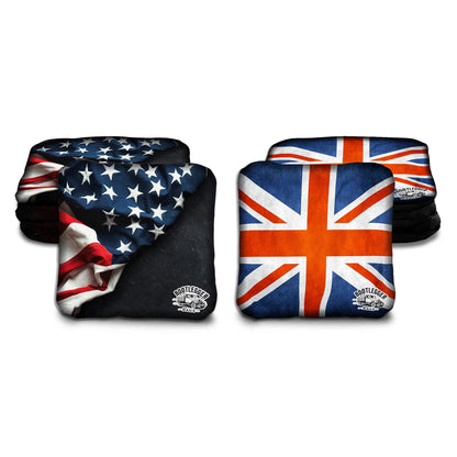 British and American Flag Cornhole Bags