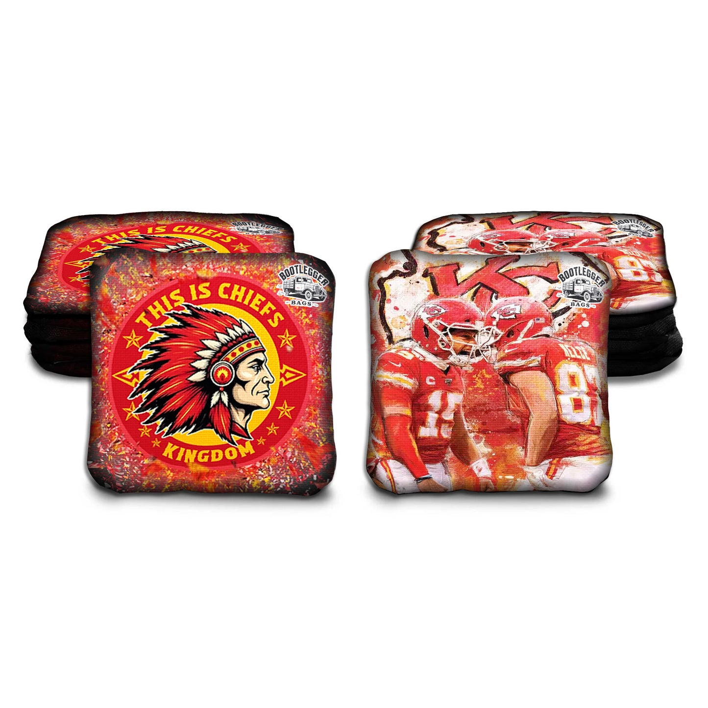 Kansas City Chiefs Fan Art Cornhole Bags