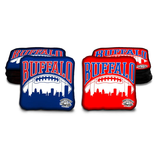 Buffalo Football Skyline Fan Art Cornhole Bags