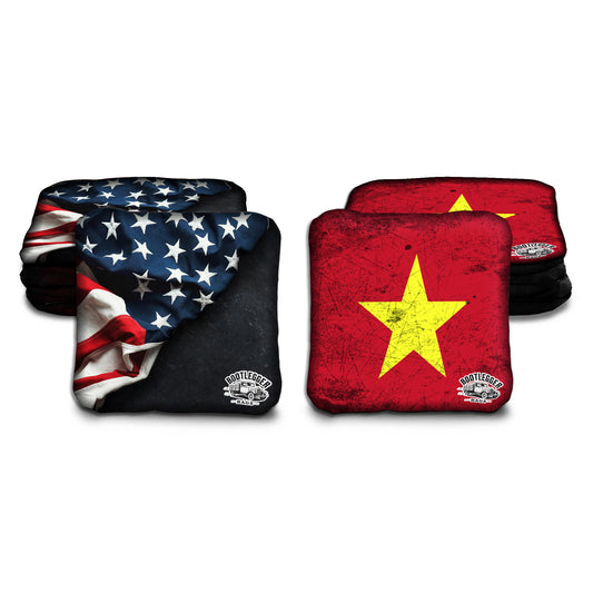 Vietnamese and American Flag Cornhole Bags