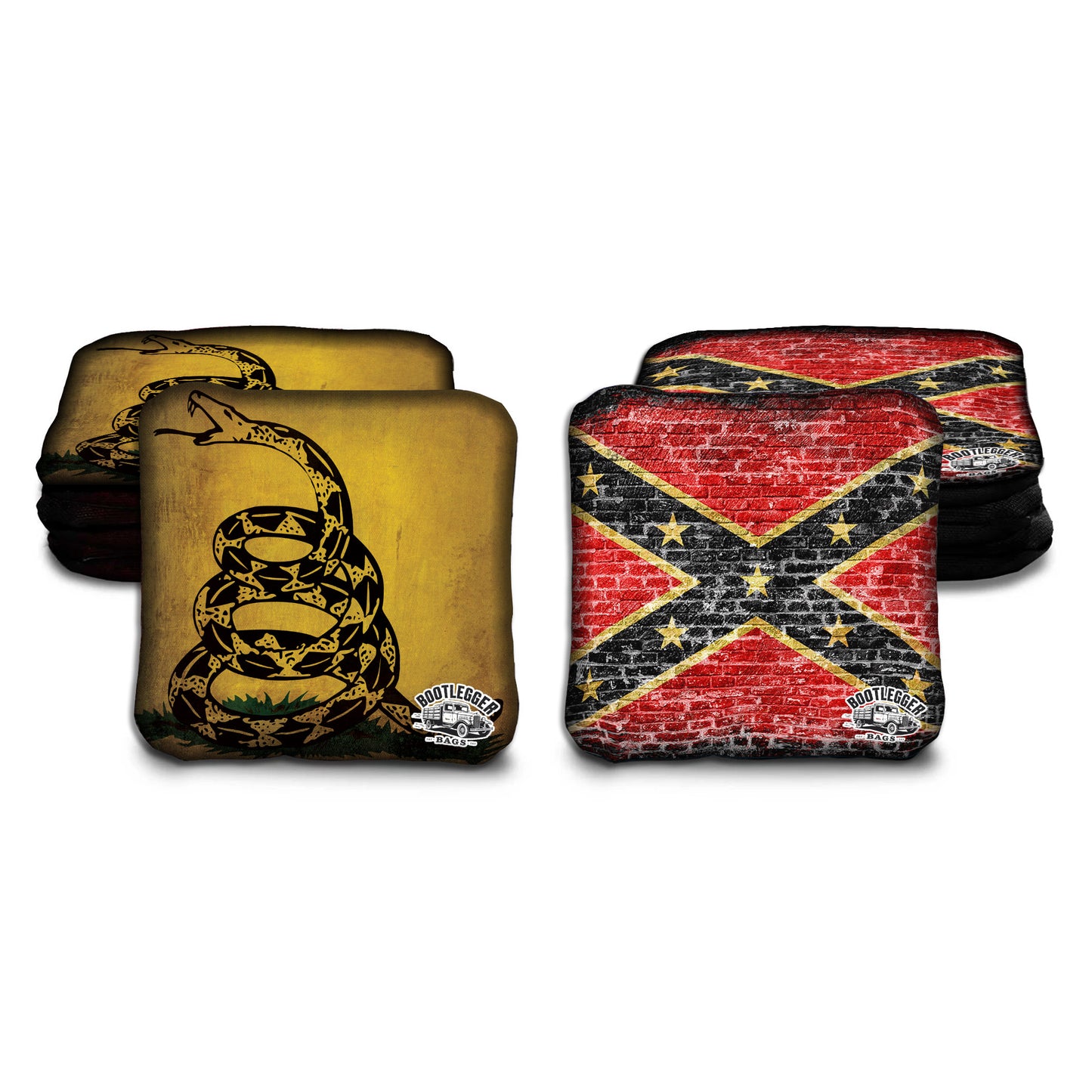 Confederate and Dont Tread on Me Flag Conhole Bags