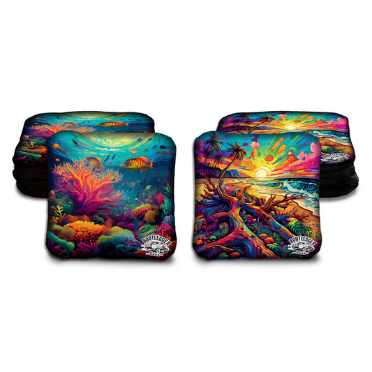 Tropical Under Water and Beach Cornhole Bags
