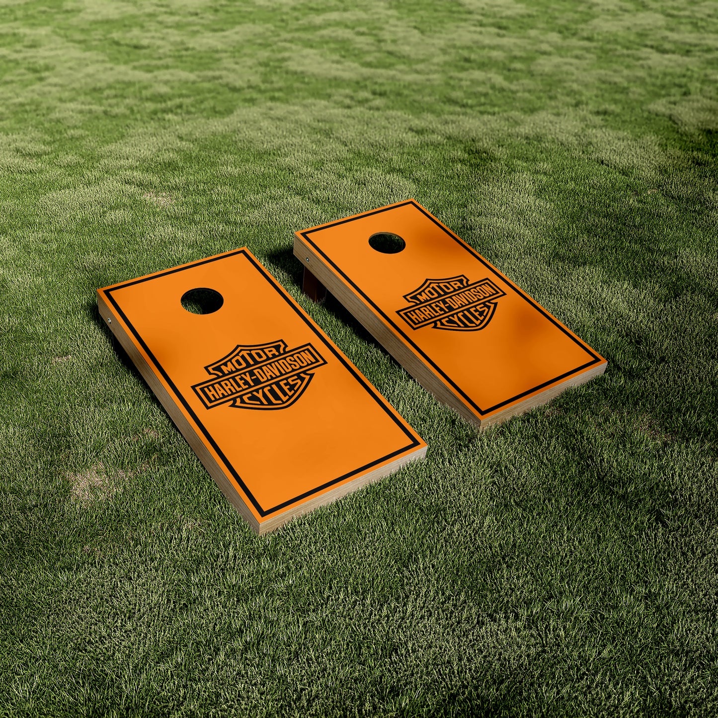 Orange Harley Davidson Cornhole Wraps/Skins