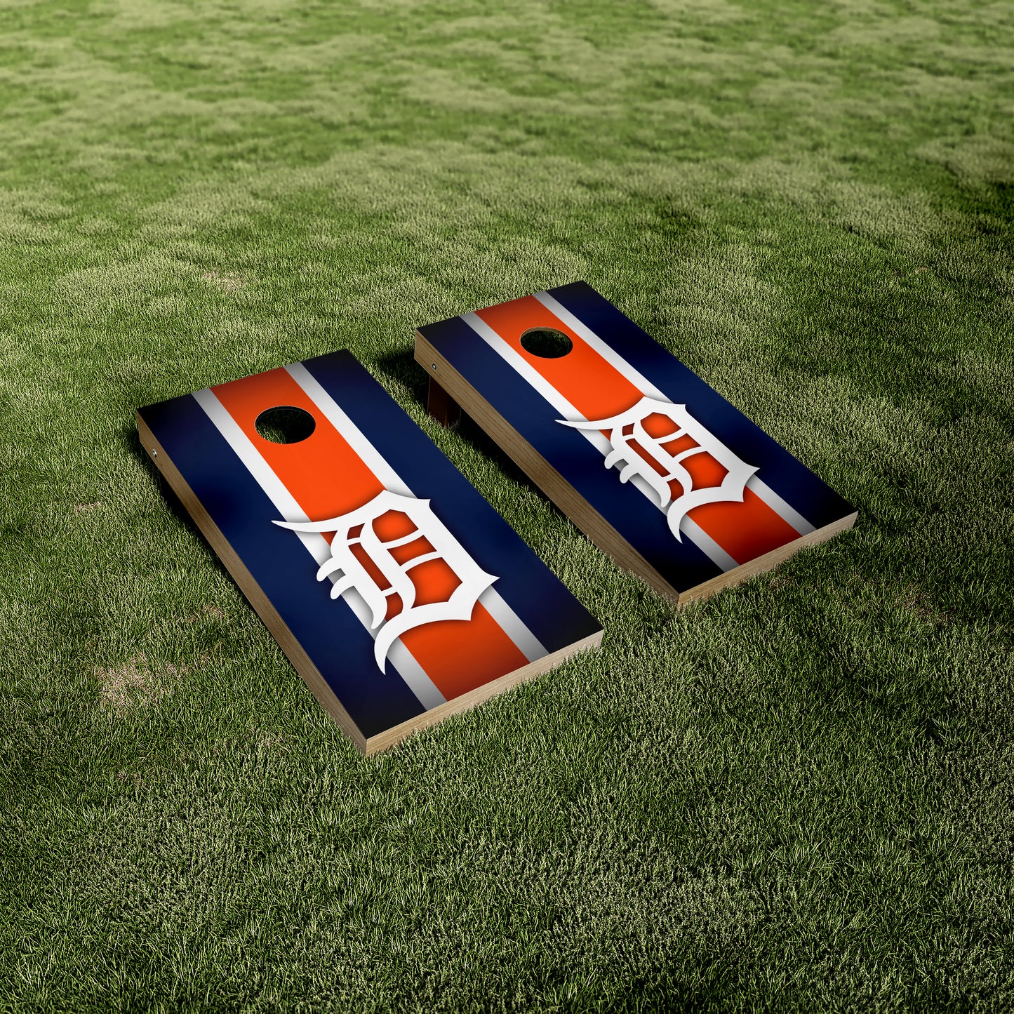Detroit Tigers Striped Cornhole Vinyl Wraps/Skins