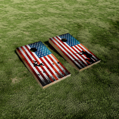 Duckhunter Silhouette Mixed Vinyl Cornhole Wraps/Skins
