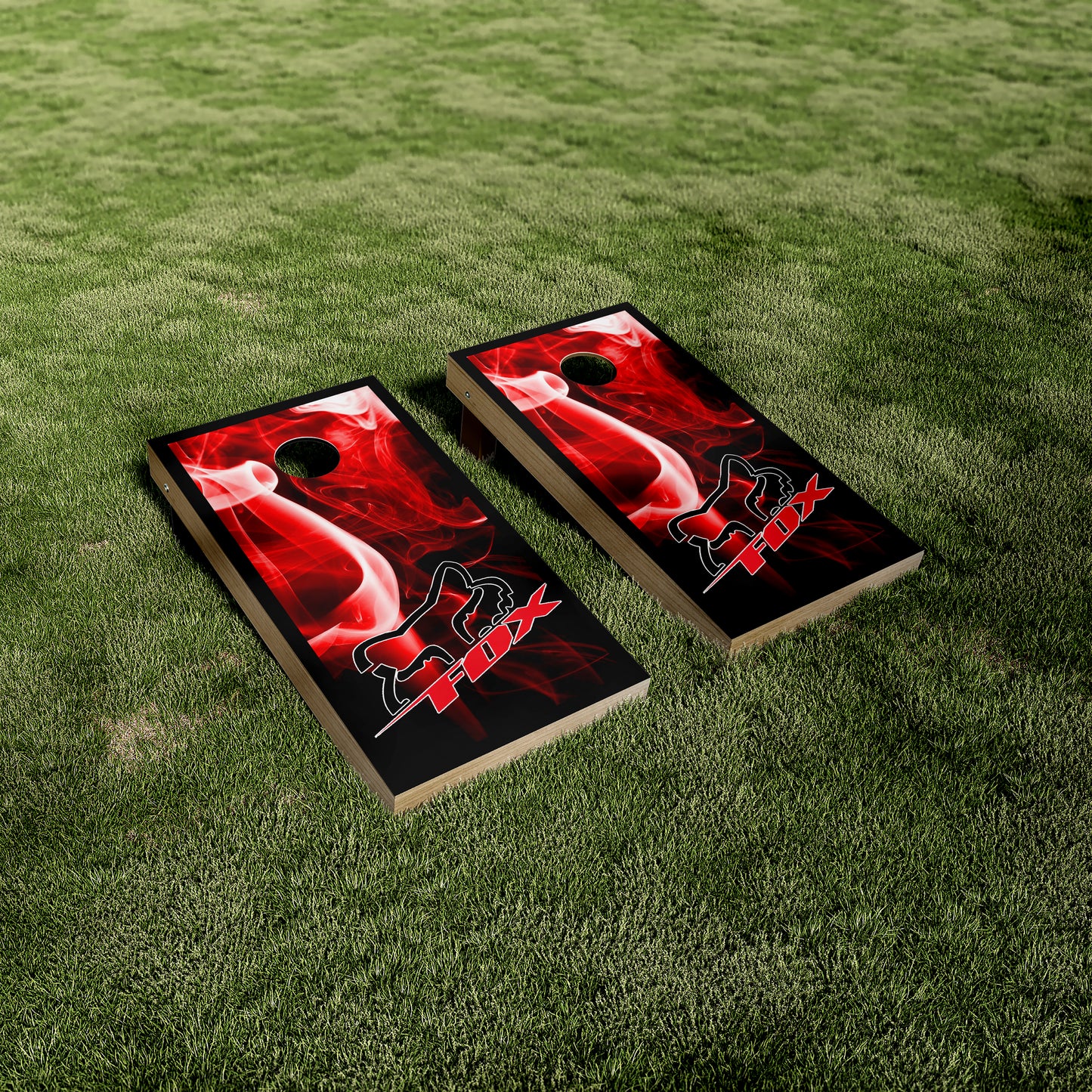 For Racing Red Swirl Cornhole Wraps/Skins