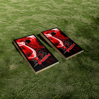 For Racing Red Swirl Cornhole Wraps/Skins