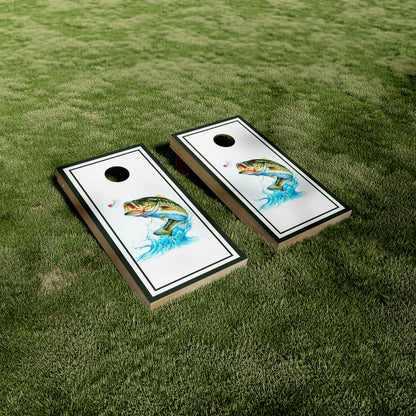 Bass Jumping From water Cornhole Vinyl Wraps/Skins
