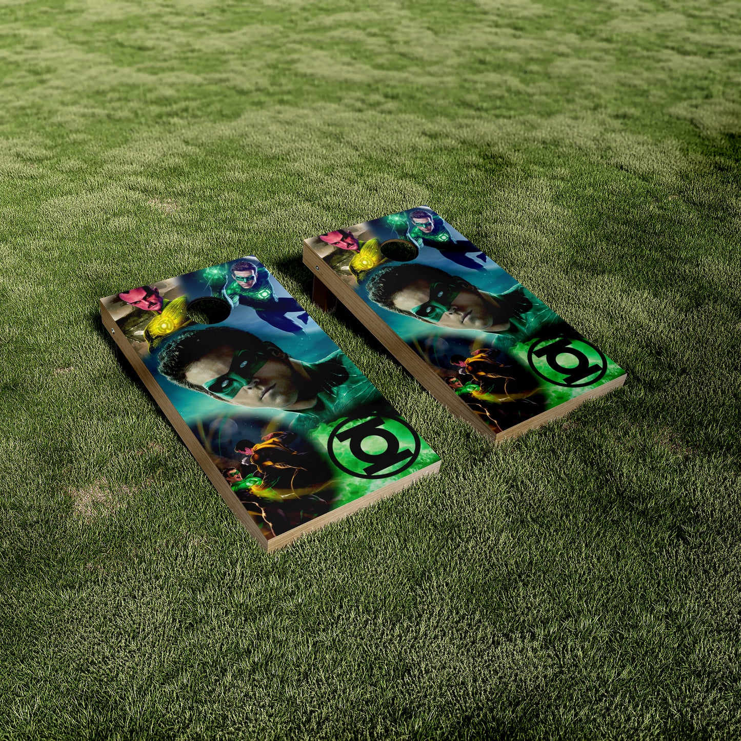Green Lantern Superhero Cornhole Vinyl Wraps/Skins