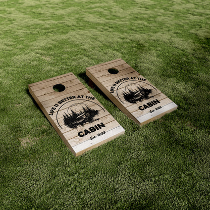 Life is Better at The Cabin Cornhole Vinyl Wraps/Skins