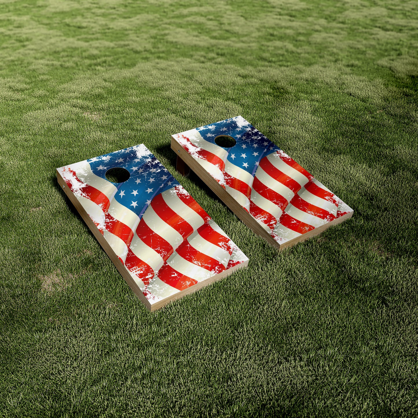 Tattered American Flag Cornhole Vinyl Wraps/Skins
