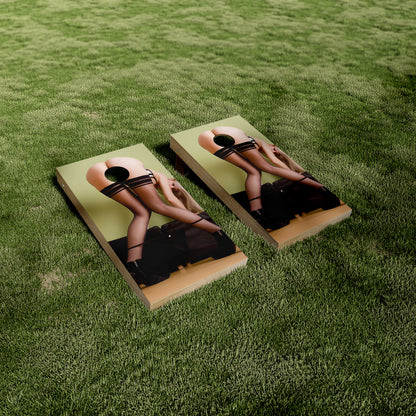 Blonde Booty Stockings Cornhole Wraps/Skins