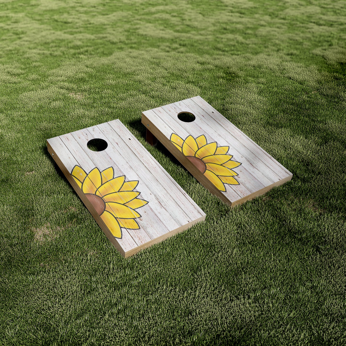 Sunflower Painted On Wood Panels Vinyl Wraps/Skins