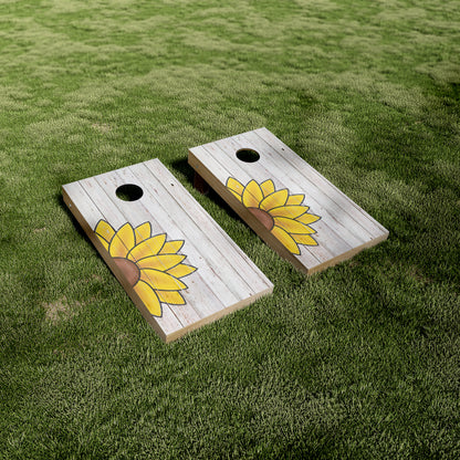 Sunflower Painted On Wood Panels Vinyl Wraps/Skins