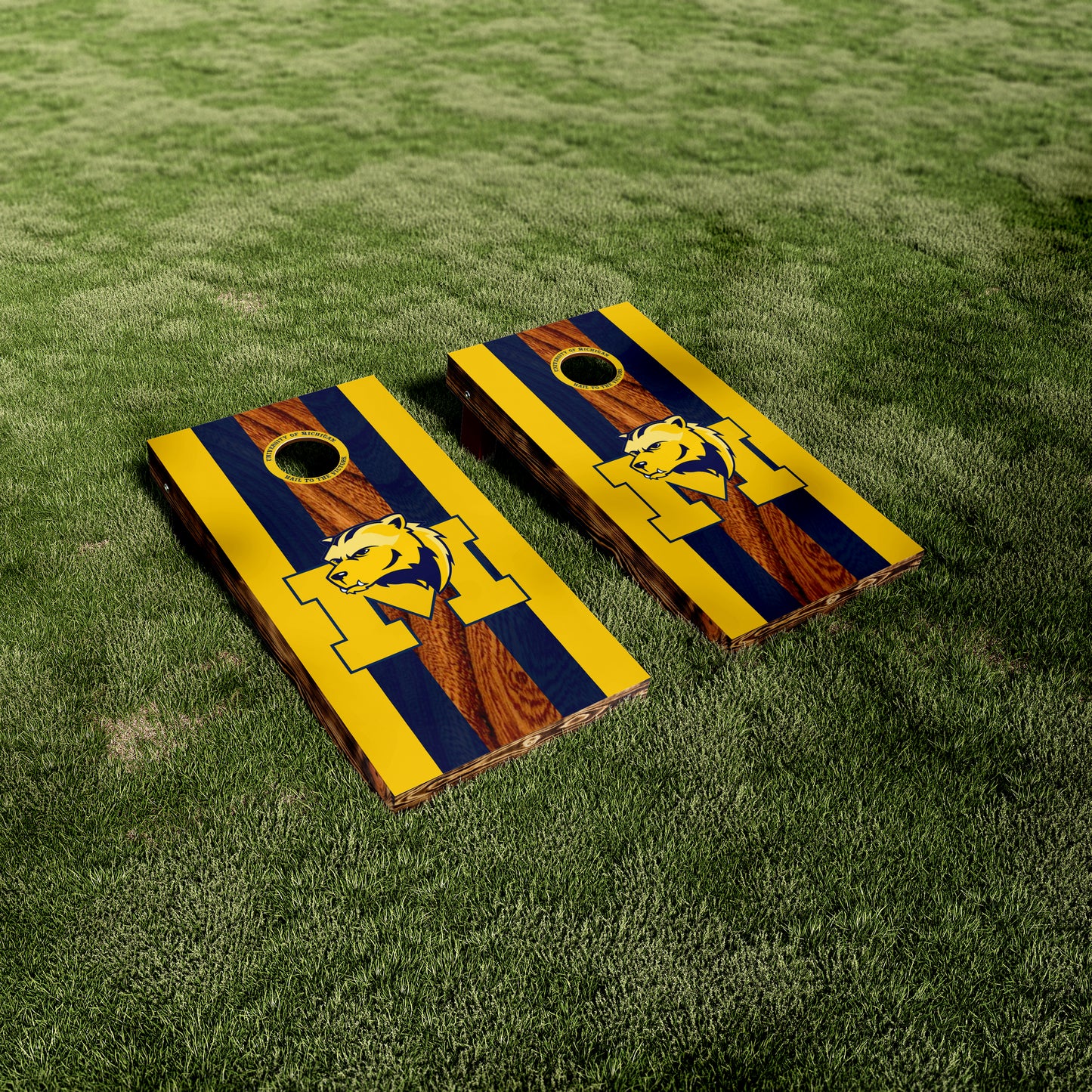 U of M Wood Grain Retro Logo Vinyl Wraps/Skins