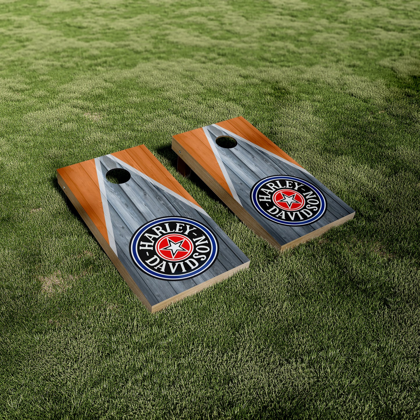 Harley Davidson Fat Boy Logo Cornhole Wraps