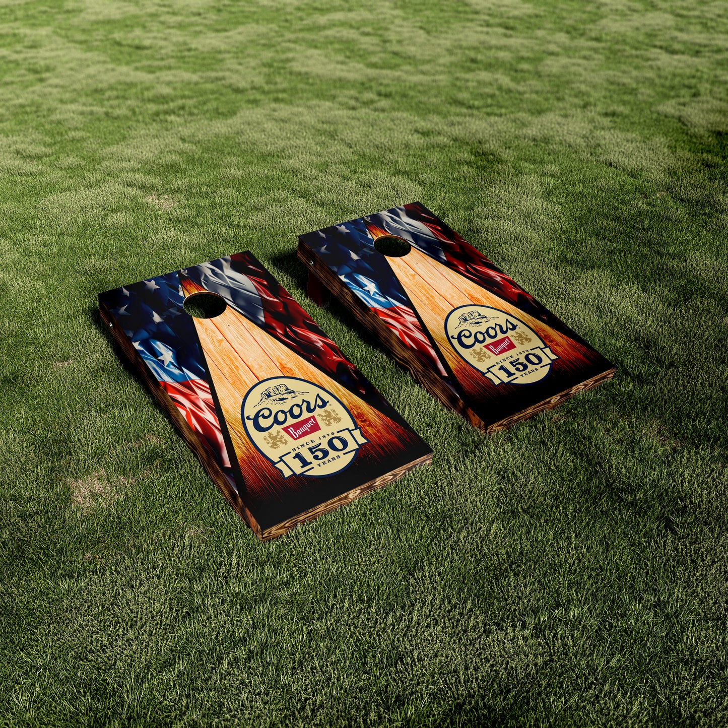 Coors Banquet Flag Wood Vinyl Wraps/Skins