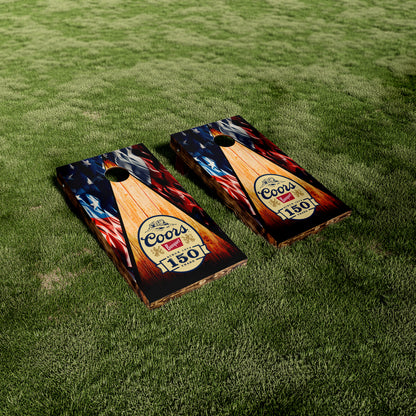 Coors Banquet Flag Wood Vinyl Wraps/Skins