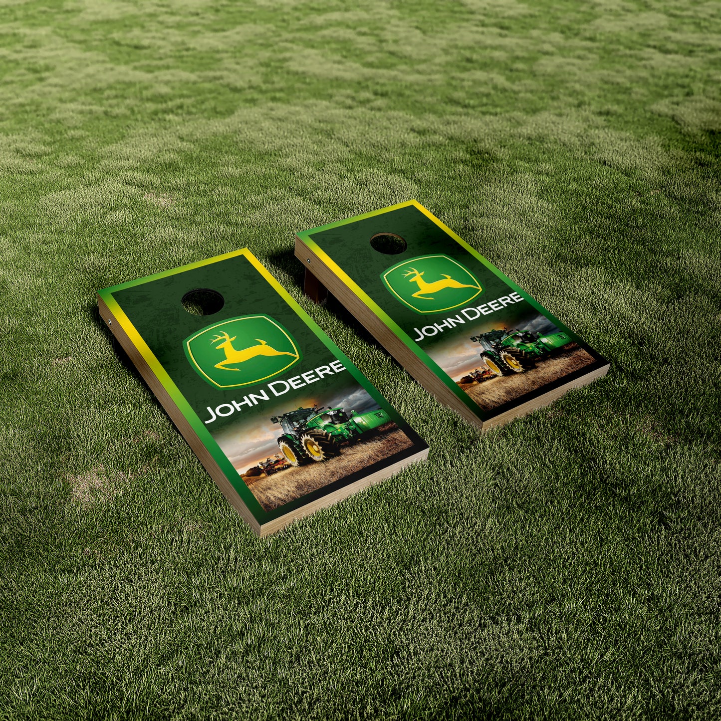 John Deere Tractor Field Cornhole Wraps