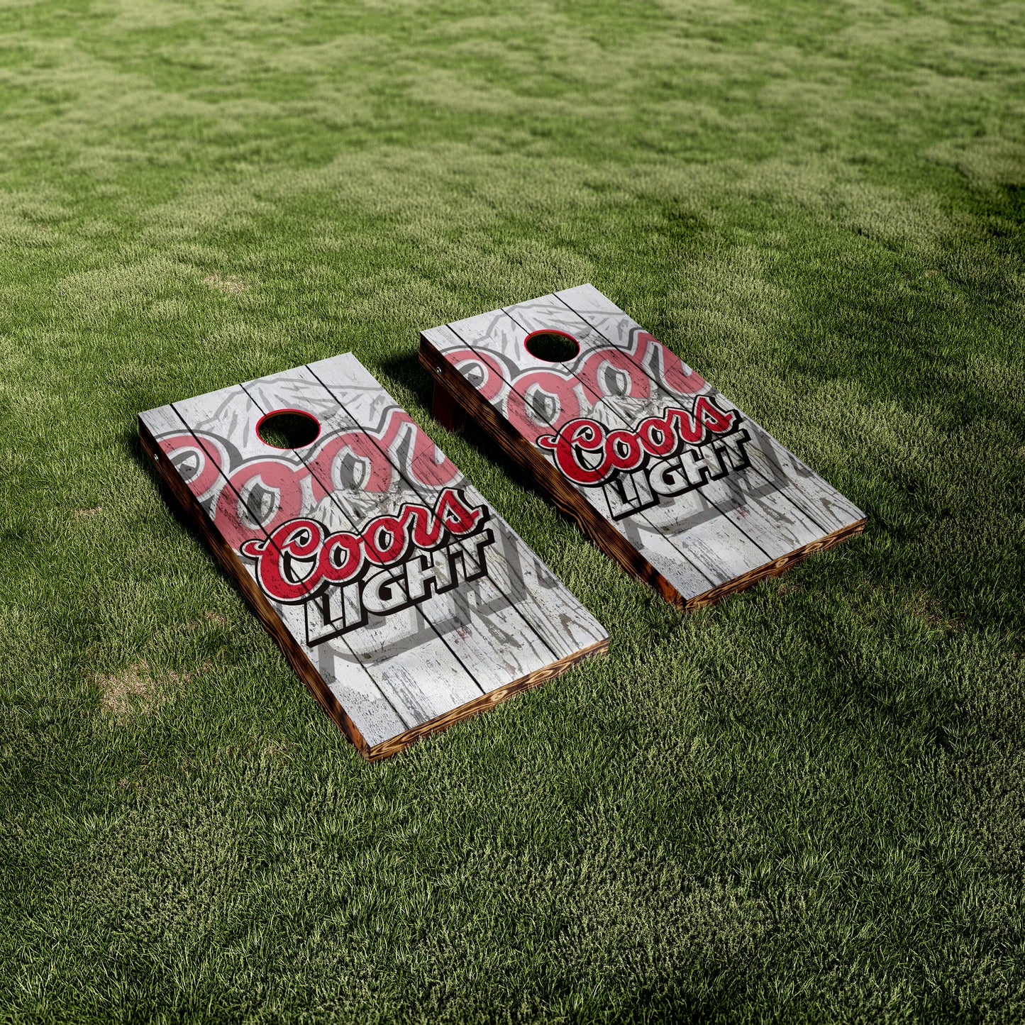 Coors Light Grey Wood Panel Vinyl Wraps/Skins
