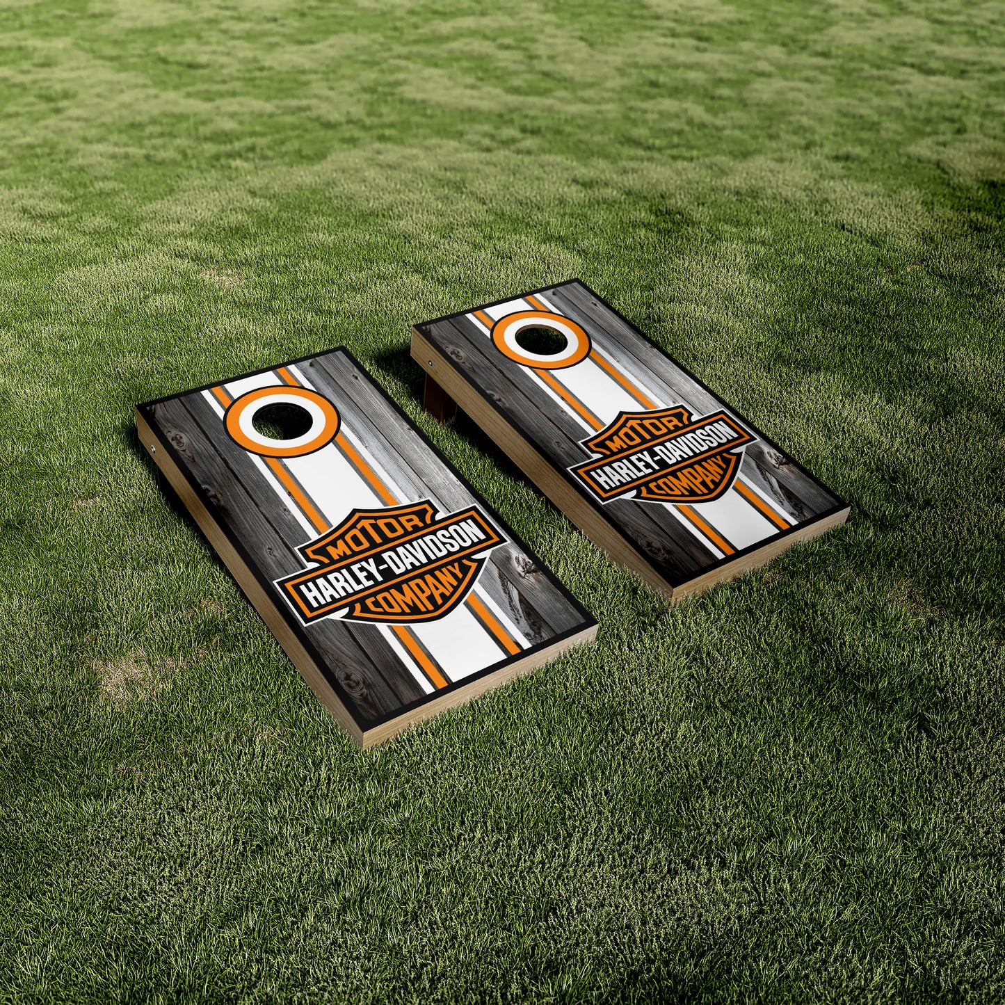 Harley Davidson Stripe Cornhole Wraps — Ride in Style, Toss with Attitude
