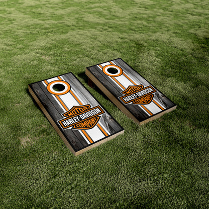 Harley Davidson Stripe Cornhole Wraps — Ride in Style, Toss with Attitude