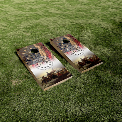 We the People - Crossing the deleware Cornhole Vinyl Wraps/Skins