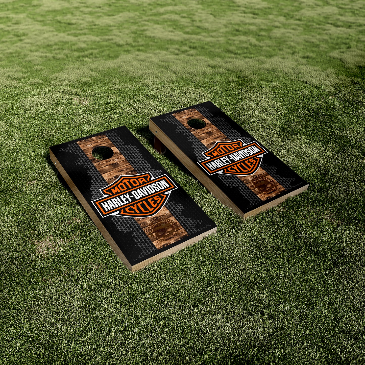 Harley Davidson Metal Mesh Cornhole Vinyl Wraps