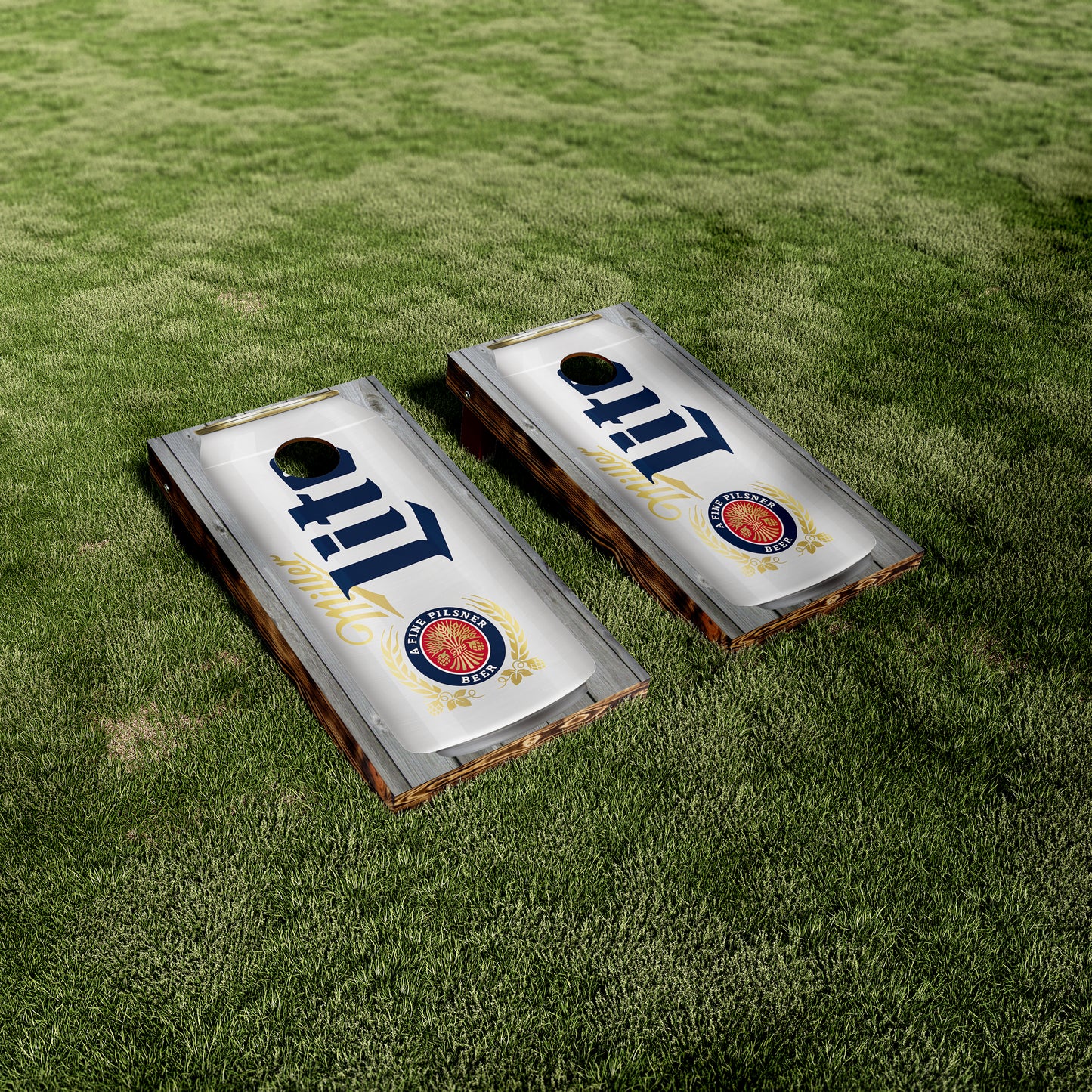Miller Lite Can Cornhole Wraps/Skins