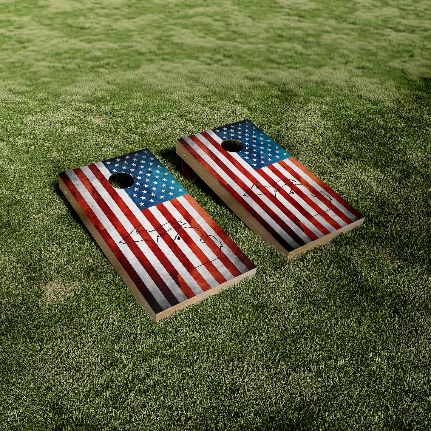 American Flag Michigan Peninsula Vinyl Wraps/Skins