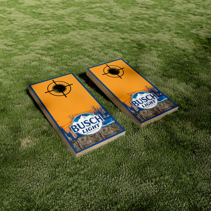 Orange Busch Light Beer Hunter Drinking Cornhole Vinyl Wraps/Skins