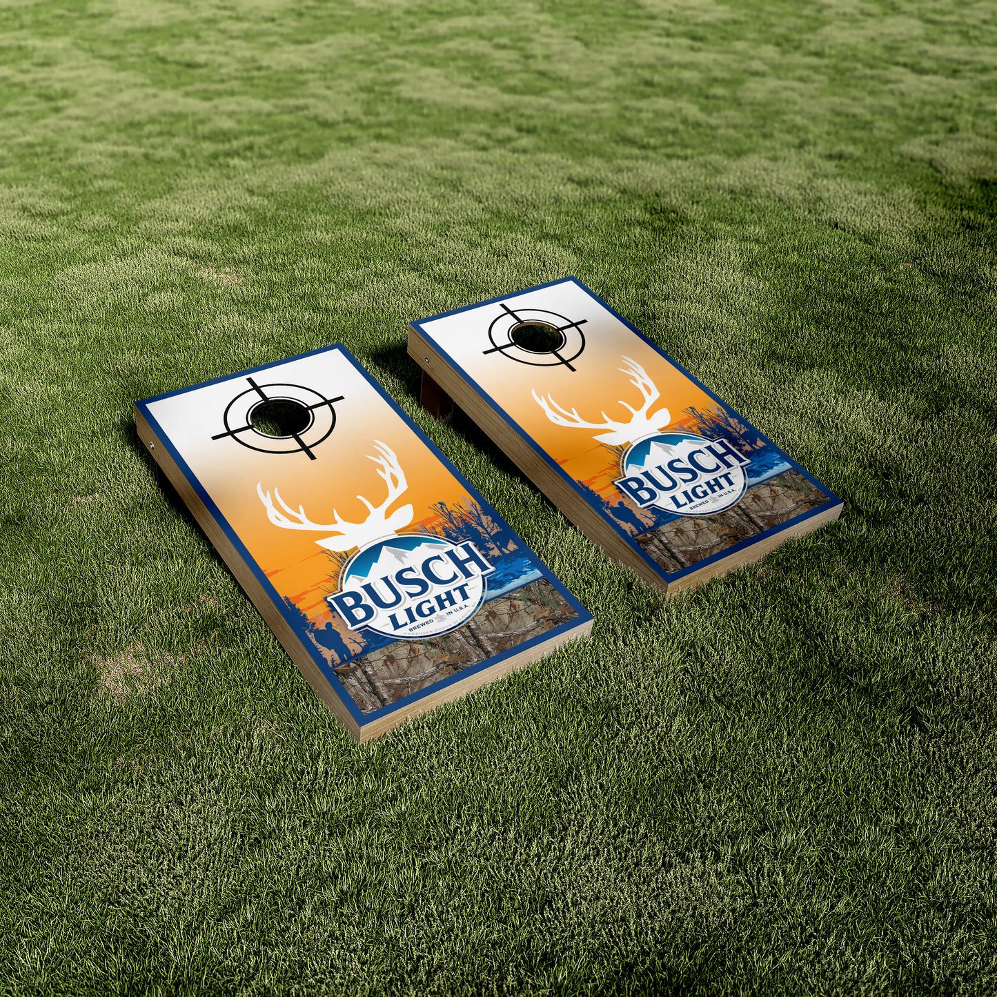 Busch Light Beer Deer Silhouette Hunting Cornhole Wraps/Skins