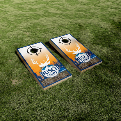 Busch Light Beer Deer Silhouette Hunting Cornhole Wraps/Skins