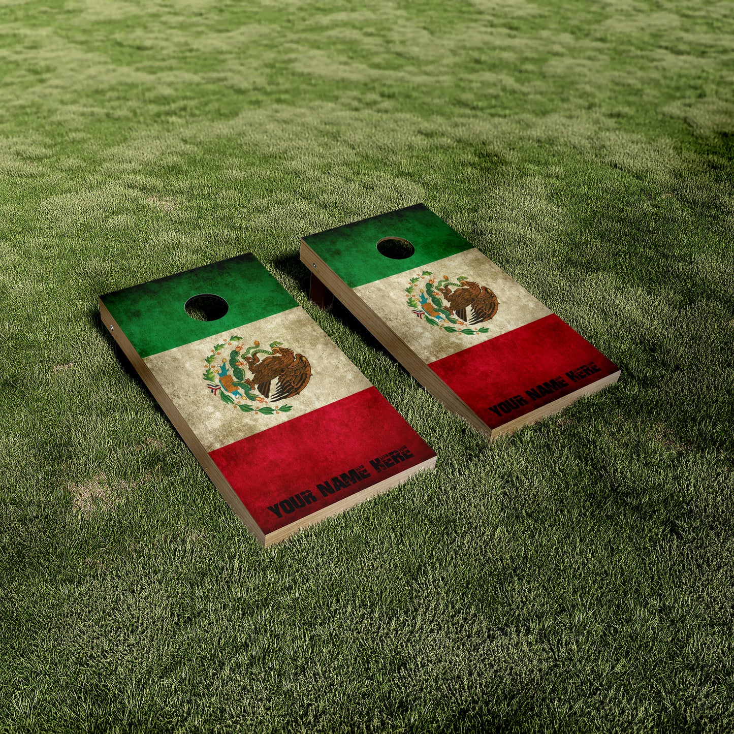 Worn Mexican Flag Cornhole Wraps/Skins