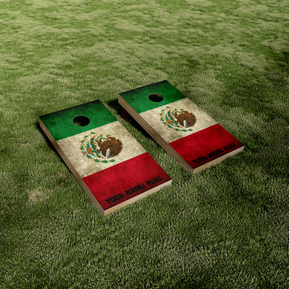 Worn Mexican Flag Cornhole Wraps/Skins
